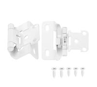sourcing map 8 Pcs Cabinet Hinges for Kitchen Cabinet Door, 1/2" Overlay Partial Wrap Kitchen Cabinet Hinges, Self Closing Cabinet Hinge for Cabinet Doors Furniture, White