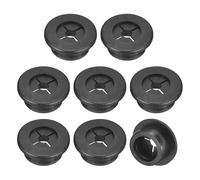 sourcing map 8 Pcs Cable Cord Grommet, 7/8 Inch (22mm) Desk Grommet Flexible Rubber Grommets Wire Hole Cover Pass Through for Office Computer Desk Wire Organizer, Black
