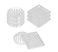 sourcing map 8 Pcs Carpet Protectors Spiked Caster Cups 1.89" Square & Round Spiked Furniture Cup Furniture Carpet Protectors for Furniture Legs Table Chair Sofa, Transparent