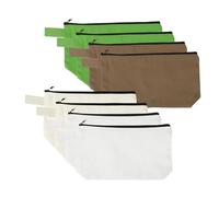 sourcing map 8 Pcs Cotton Canvas Makeup Bag, 7.5x5.1 Makeup Pouch with Zipper and Strap, Multipurpose Plain Toiletry Zipper Pouches Blank DIY Craft Pencil Bag for Women Teens, Multicolor