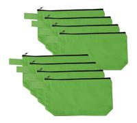 sourcing map 8 Pcs Cotton Canvas Makeup Bag, 8.7x5.1 Makeup Pouch with Zipper and Strap, Multipurpose Plain Toiletry Zipper Pouches Blank DIY Craft Pencil Bag for Women Teens, Green