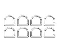 sourcing map 8 Pcs D Ring Spring Key Hooks 1.3 Inch Metal Keyring Clip Buckles Clasp Clamps Spring Snap Hook Fasteners for Backpacks Handbag Purse Paracord Keychain DIY Crafts, Silver
