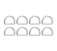 sourcing map 8 Pcs D Ring Spring Key Hooks 1.6 Inch Metal Keyring Clip Buckles Clasp Clamps Spring Snap Hook Fasteners for Backpacks Handbag Purse Paracord Keychain DIY Crafts, Silver