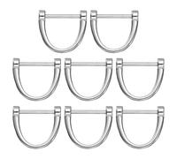 sourcing map 8 Pcs D-Rings Screw in Shackle Horseshoe 1 Inch Metal U Shape D Ring for Purse Bags DIY Crafts Keychains Accessories, Silver