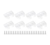 sourcing map 8 Pcs Drawer Guide Brackets, 2.32" x 1.61" Plastic Drawer Track Furniture Replacement Part, Slides Guides Bracket for Dressers Hutches, and Drawer Systems, White