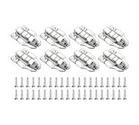 sourcing map 8 Pcs Duck-Billed Hasp Lock, 60 x 40mm Retro Box Toggle Latch Metal Buckle Hasp Clasp with Padlock Hole with Screws for Jewelry Box Suitcase Toolbox Wooden Case, Silver
