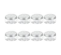 sourcing map 8 Pcs Empty Scent Beads Storage Container 3oz/80ml Air Freshener Tins Round Refillable Spice Containers Plastic Jars Sample for Air Freshener Candles Travel Storage
