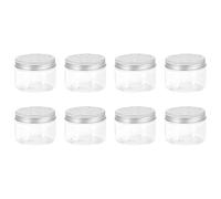 sourcing map 8 Pcs Empty Scent Beads Storage Container 4oz/120ml Round Empty Metal Tins Refillable Spice Containers Plastic Jars Sample for Air Freshener Candles Travel Storage