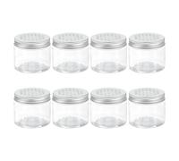 sourcing map 8 Pcs Empty Scent Beads Storage Container 5oz/150ml Air Freshener Tins Round Refillable Spice Containers Plastic Jars Sample for Travel Storage