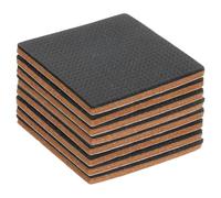 sourcing map 8 Pcs Felt & EVA Furniture Pads, 2 3/8" (60mm) Square Furniture Feet Wood Floor Protectors Self Adhesive for Protecting Hardwood Floors, Table Legs and Chair Legs, Brown+Black