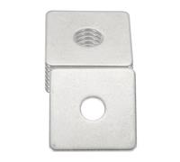 sourcing map 8 Pcs Flat Square Plate Washer, 10MM ID x 40MM OD x 2MM Thick 304 Stainless Steel Flat Pad Spacer Gasket for Bolts Factories Bathroom Repair Shops Construction, Silver