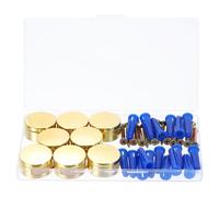 sourcing map 8 Pcs Frameless Mirror Mounting Hardware, Zinc Alloy Mirror Holders Mirror Mounting Clips Mirror Hanging Holders Brackets Kit with Screws & Anchors for Bathroom, Gold