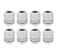 sourcing map 8 Pcs G1" Cable Glands Adjustable 17-25mm PA6 Nylon IP68 Waterproof Connectors with Seals Anti-Corrosion for Industrial/Outdoor Electrical Systems (White)