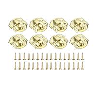 sourcing map 8 Pcs Hasp Clasp Latch Lock, 29 x 27mm Decorative Retro Box Toggle Latch Metal Buckle Hasp Lock with Screws for Jewelry Box Suitcase Toolbox Wooden Case, Gold