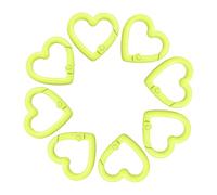 sourcing map 8 Pcs Heart-Shaped Spring Snap Clip 1 Inch Keyrings Trigger Buckle Hook Fasteners for Keychains Bags Purse Handbags DIY Crafts, Yellow