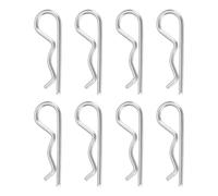 sourcing map 8 Pcs Hitch Pin Clip, 4mm x 75mm R Clips 304 Stainless Steel Retaining Wire Hair Pins Cotter Pin Assortment Kit Clips for Trailer Tractors Mower Carts Truck Pin Clip, Silver