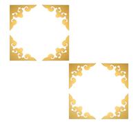sourcing map 8 Pcs Hollow Mirror Wall Stickers, Acrylic Corner Decorative Pattern Decals Self Adhesive Mirror Stickers for Bathroom Living Room Bedroom Ceiling Office (Dark Gold, 4x4)