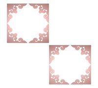 sourcing map 8 Pcs Hollow Mirror Wall Stickers, Acrylic Corner Decorative Pattern Decals Self Adhesive Mirror Stickers for Bathroom Living Room Bedroom Ceiling Office (Rose Gold, 4x4)