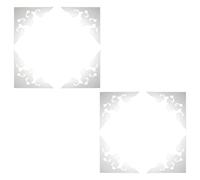 sourcing map 8 Pcs Hollow Mirror Wall Stickers, Acrylic Corner Decorative Pattern Decals Self Adhesive Mirror Stickers for Bathroom Living Room Bedroom Ceiling Office (Silver, 4x4)