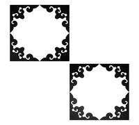 sourcing map 8 Pcs Hollow Mirror Wall Stickers, Acrylic Corner Decorative Pattern Decals Self Adhesive Mirror Stickers for Bathroom Living Room Bedroom Ceiling Office (Black, 4x4)