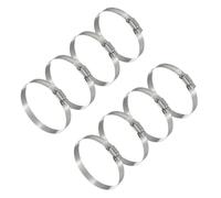 sourcing map 8 Pcs Hose Clamps, 2.6-3.5 Inch 304 Stainless Steel Adjustable Worm Gear Hose Clamp for Plumbing Automotive Hose Fuel Line Pipe Clamps, Silver