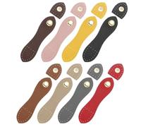 sourcing map 8 Pcs Leather Snaps Buckles Button Closures Sew on Leather Purse Tab Closures Fasteners for Purse Wallet Bags DIY Craft (Pink/Yellow/Black/Brown/Khaki/Dark Grey/Red/Dark Brown)