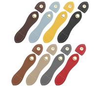 sourcing map 8 Pcs Leather Snaps Buckles Button Closures Sew on Leather Purse Tab Closures Fasteners for Purse Wallet Bags DIY Craft (Yellow/Black/Brown/Khaki/Dark Grey/Red/Dark Brown/Blue)