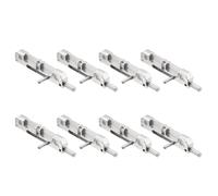 sourcing map 8 Pcs Left Spring-Loaded Gate Latch, Silver Normally Locked Barrel Bolt Latch Door Slide Bolt for Industrial Device & Equipment Doors, Zinc Alloy