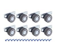 sourcing map 8 Pcs Low Profile Casters, 1" Small Side Caster Wheels Less Vibration Friction Noise for DIY Door Drawer Bookcase Shelves Furniture Bench(Gray)