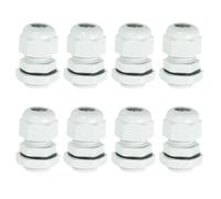 sourcing map 8 Pcs M16 Cable Gland, 4-8mm Wire Hole Waterproof Nylon Joint for Cable Fixing, Wiring, Repairing, Gland Replacement, Electrical Appliances, White