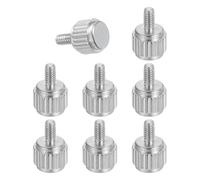 sourcing map 8 Pcs M2 x 4mm Vernier Caliper Screws, Stainless Steel Flat Head Thumb Screws Metric Knurled Round Head Bolts Grip Knobs Hand Tighten Thread Fasteners for Measuring Tool