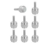 sourcing map 8 Pcs M2 x 6mm Vernier Caliper Screws, Stainless Steel Flat Head Thumb Screws Metric Knurled Round Head Bolts Grip Knobs Hand Tighten Thread Fasteners for Measuring Tool
