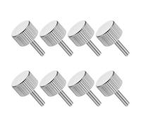 sourcing map 8 PCS M3x10mm Flat Knurled Head Thumb Screws,Solid Carbon Steel Fully Threaded Thumbscrew Bolts Fasteners for Lighting Household Appliances Electronic Equipment, Silver
