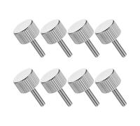 sourcing map 8 PCS M3x12mm Flat Knurled Head Thumb Screws,Solid Carbon Steel Fully Threaded Thumbscrew Bolts Fasteners for Lighting Household Appliances Electronic Equipment, Silver