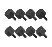 sourcing map 8 PCS M3x8mm Flat Knurled Head Thumb Screws,Solid Carbon Steel Fully Threaded Thumbscrew Bolts Fasteners for Lighting Household Appliances Electronic Equipment, Black