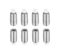 sourcing map 8 Pcs M5x10mm Nylon Tip Grub Screw, 304 Stainless Steel Metric Hex Socket Set Screws for Furniture Repair Industrial Machinery and Equipment