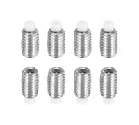 sourcing map 8 Pcs M5x8mm Nylon Tip Grub Screw, 304 Stainless Steel Metric Hex Socket Set Screws for Furniture Repair Industrial Machinery and Equipment