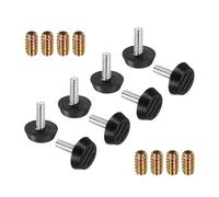 sourcing map 8 Pcs M6 Thread Adjustable Furniture Levelers, 0.98 x 0.85" Screw Leveling Feet with 8 Pcs 0.79" Coupling Nut Anti Slip Floor Protector for Table Chair Cabinet Desk Sofa Workbench