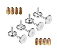 sourcing map 8 Pcs M6 Thread Adjustable Furniture Levelers, 1.18 x 1.1" Screw Leveling Feet with 8 Pcs 0.79" Coupling Nut Anti Slip Floor Protector for Table Chair Cabinet Desk Sofa Workbench