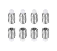 sourcing map 8 Pcs M6x8mm Nylon Tip Grub Screw, 304 Stainless Steel Metric Hex Socket Set Screws for Furniture Repair Industrial Machinery and Equipment