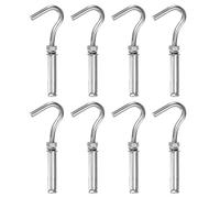 sourcing map 8 Pcs M8 304 Stainless Steel Concrete Wall Hook Heavy Duty Expansion Bolt Standard Open Cup Hook Bolt for Indoor Outdoor Concrete Wall Brick Stone, Silver