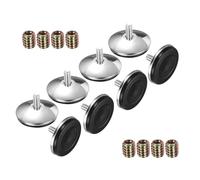 sourcing map 8 Pcs M8 Thread Adjustable Furniture Levelers, 1.14 x 1.89" Screw Leveling Feet with 8 Pcs 0.59" Coupling Nut Anti Slip Floor Protector for Table Chair Cabinet Desk Sofa Workbench