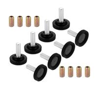 sourcing map 8 Pcs M8 Thread Adjustable Furniture Levelers, 1.24 x 1.09" Screw Leveling Feet with 8 Pcs Coupling Nut Anti Slip Floor Protector for Table Chair Cabinet Desk Sofa Workbench