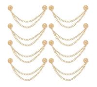 sourcing map 8 Pcs Magnet Clothing Pin, Lotus Style Multi-Function Metal Magnetic Clip Cuff Clips with Chain for Hem Fixing, Pants, Shirts, T-Shirt Shortening, Gold