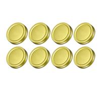 sourcing map 8 Pcs Mason Jar Lids, 70mm/2.76" Regular Mouth Tin Plate Caps Leak Proof for Canning Jars Kitchen Storage, (Gold)