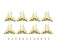 sourcing map 8 Pcs Metal Box Corner Protectors 1"x1" Corner Protectors Decorative with Mounting Screws for Storage Box Cabinets Wooden Chest, Gold Tone