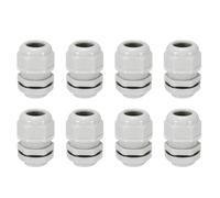 sourcing map 8 Pcs NPT 3/4" Cable Glands Adjustable 12.5-18mm PA6 Nylon IP68 Waterproof Connectors with Seals Anti-Corrosion for Industrial/Outdoor Electrical Systems (White)