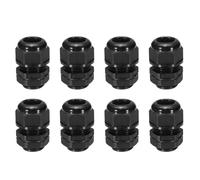 sourcing map 8 Pcs NPT 3/4" Cable Glands Adjustable 12.5-18mm PA6 Nylon IP68 Waterproof Connectors with Seals Anti-Corrosion for Industrial/Outdoor Electrical Systems (Black)