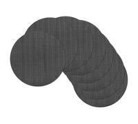 sourcing map 8 Pcs Placemats, 13.7 Inch PVC Placemats Round Braided Place Mats Non-Slip Heat Resistant Place Mats Washable Table Mats for Dining Table Vertical Texture Surface, Black
