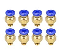 sourcing map 8 Pcs Pneumatic Fitting, PC4-M6 Push to Connect Pneumatic Tube Fittings, Straight Through Fitting for 3D Printer, 2x4mm Tubes, Blue